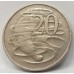 AUSTRALIA 1966 . TWENTY 20 CENTS COIN . ERROR / VARIETY . WAVY 2 